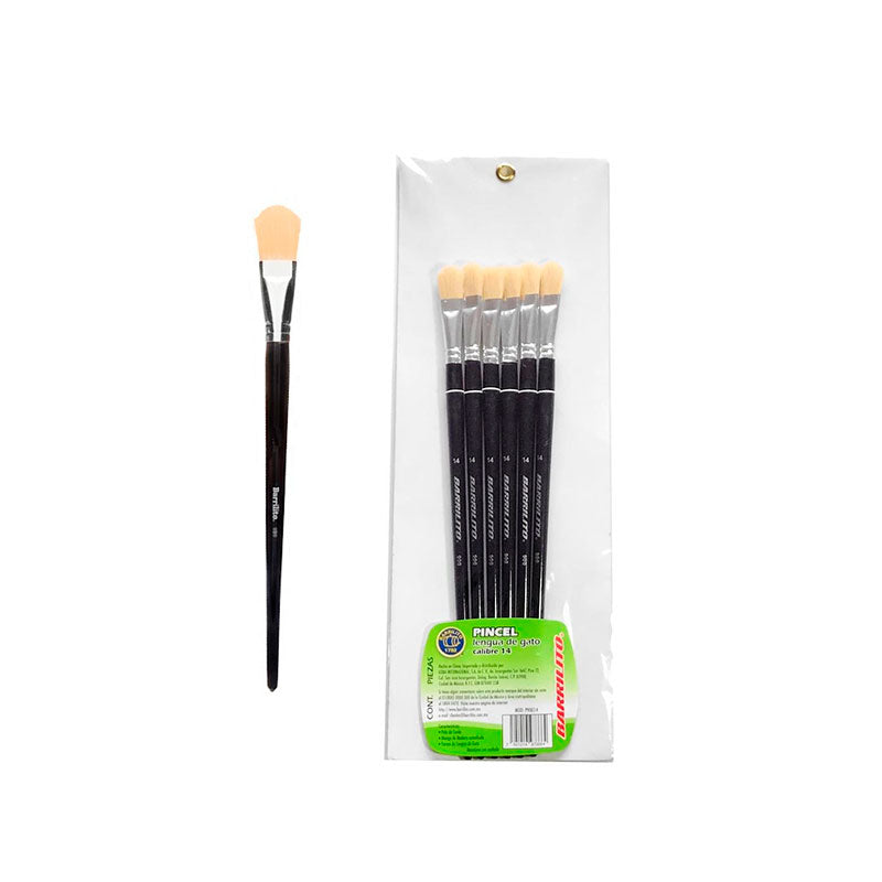 Pincel Lengua de Gato Cal.14 (PK/6pinceles) (3/4")