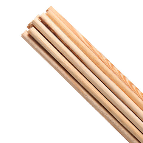 Palitos cilindricos de madera de 24" pk/25pz.