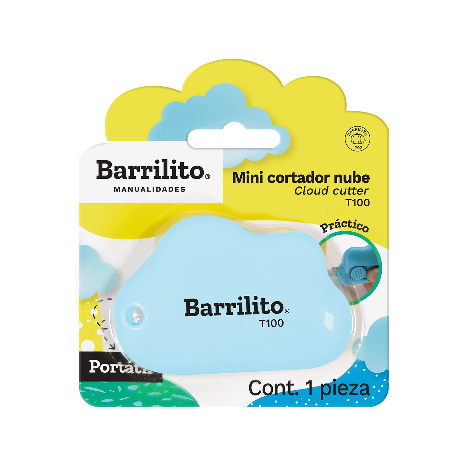 Mini Cortador Nube color Azul.Rosa y Blanco