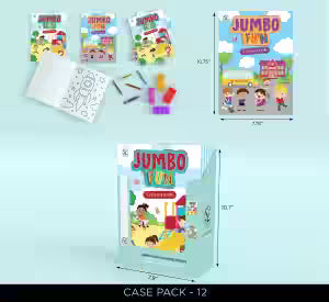 SL NEUTRAL JUMBO FUN COLORING BKS 128PG ASST
