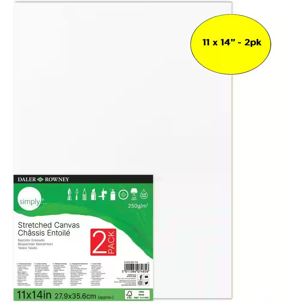 SIMPLY STRETCHED CANVAS 11"X14" 2PK