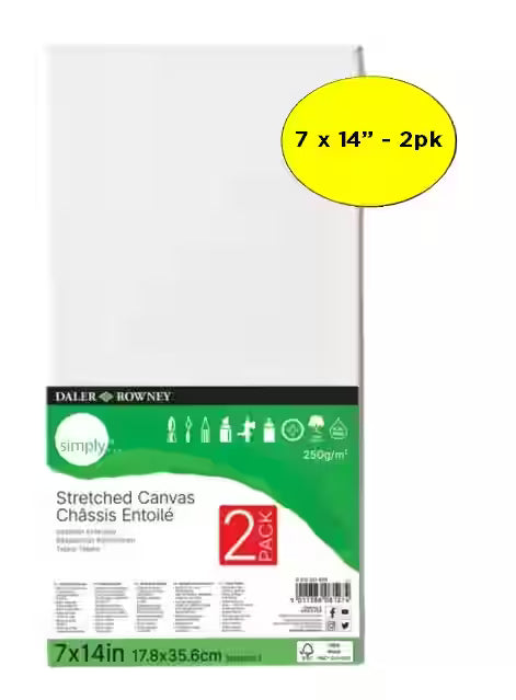 SIMPLY STRETCHED CANVAS 7"X14" 2PK