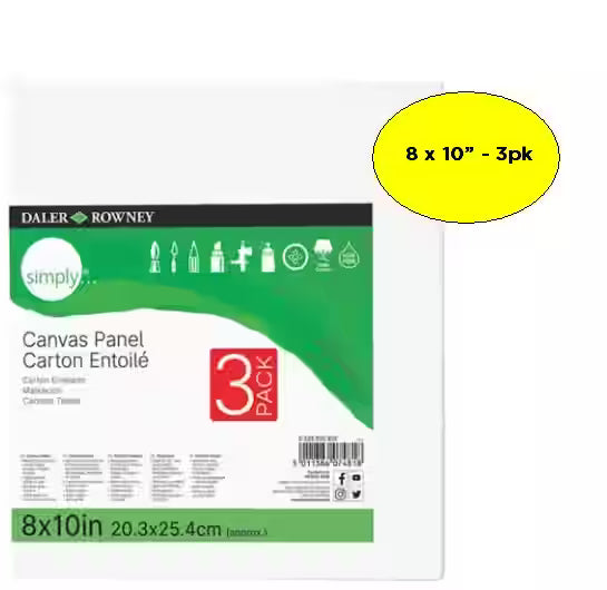SIMPLY CANVAS PANELS 8"X10" 3PK D525030810