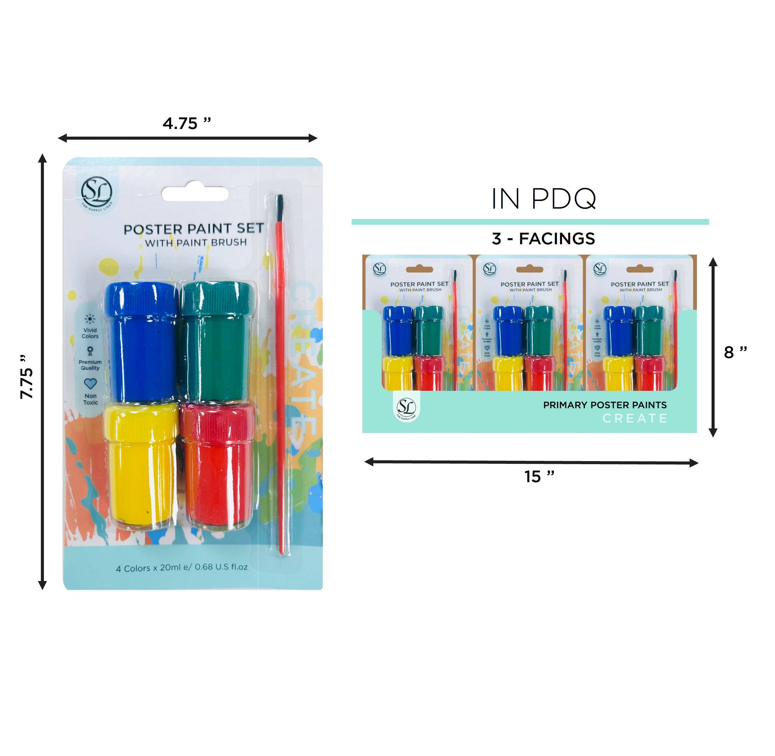 SL PRIMARY COLOR POSTER PAINT PK 24