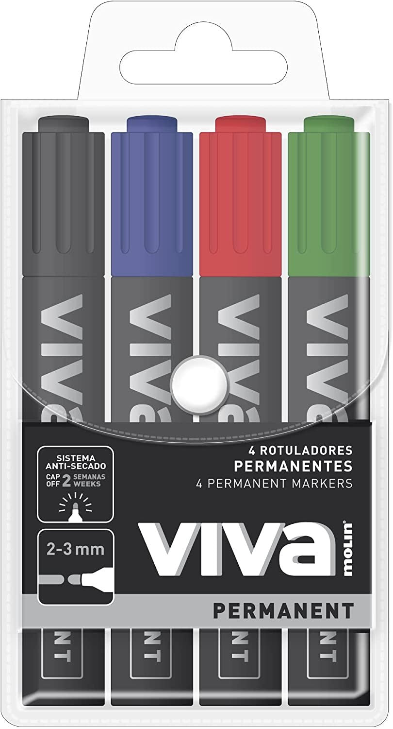 Marcador Permanente Prendas Textil Pk/4pz.