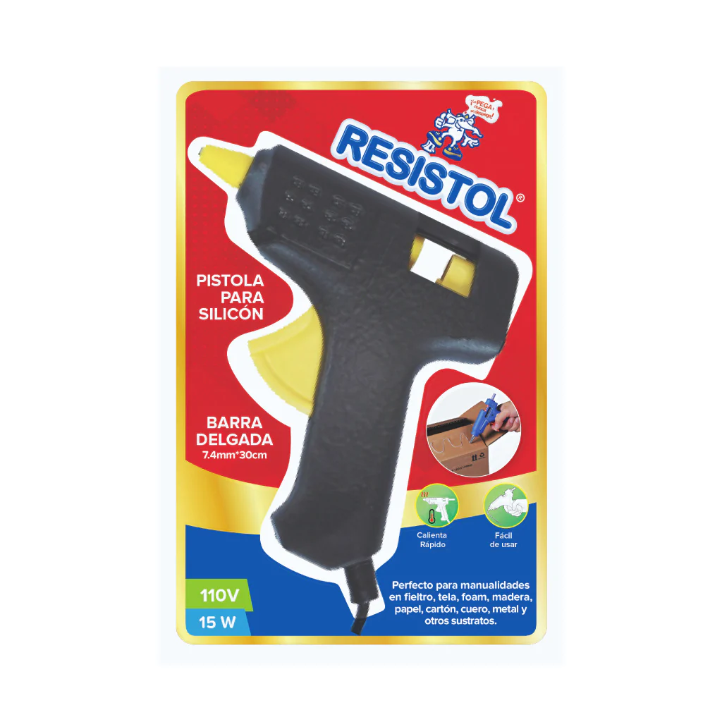 Pistola Silicon Resistol Barra Delgada 110V-15W CTN/96 pz.