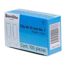 Paper Clips No.1,caja/100pz.,ctn/100cajas