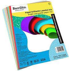 Papel Brillante y Pastel Mix para impresion. Pk/100hojas surtidas, ctn/30pk