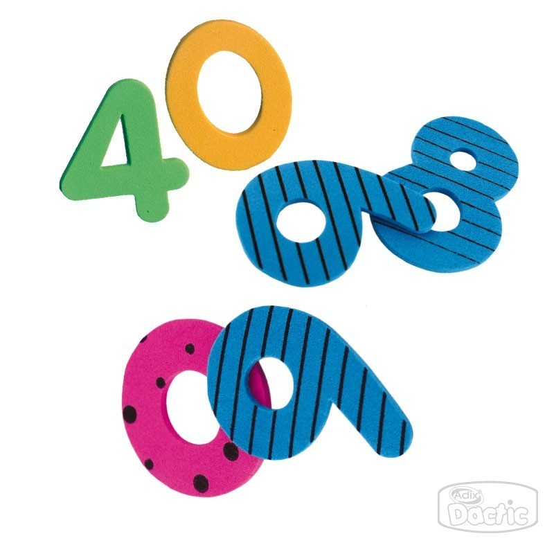 Numeros de Goma Eva Adhesivos con Diseños pk/100u. DACTIC