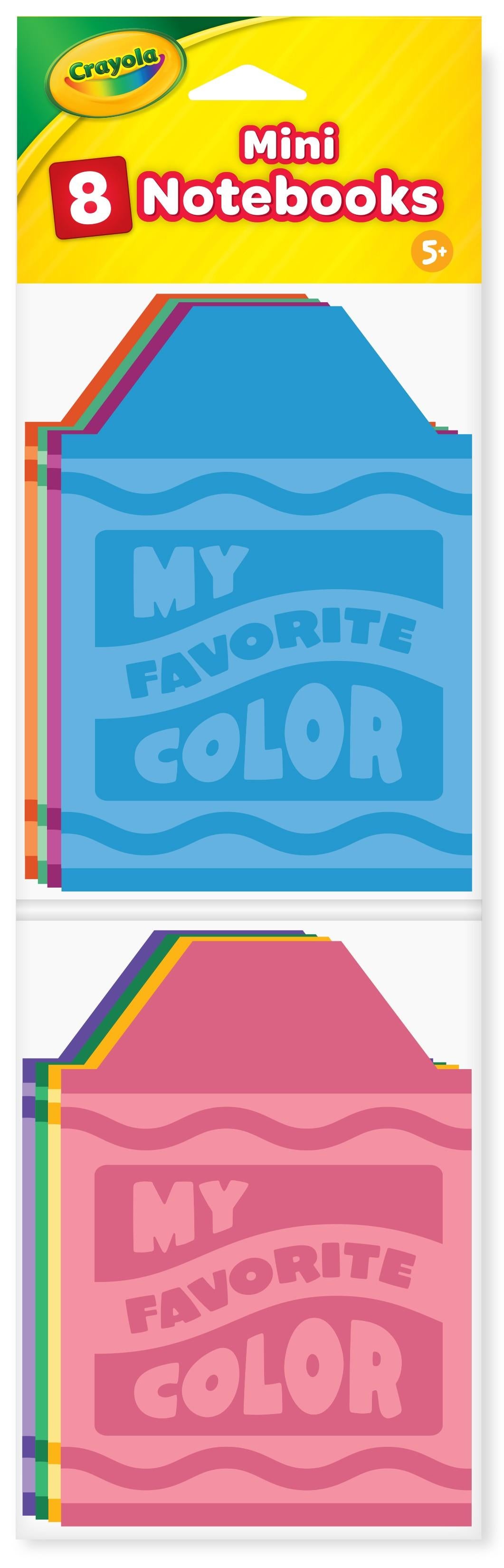 CRAYOLA 8 COUNT MINI NOTEBOOKS CRAYON SHAPED ASST COLORS, 20 SHEETS PER BOOK - 87508246581