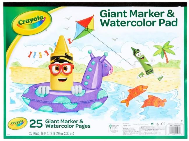 CRAYOLA GIANT MARKER AND WATERCOLOR PAD - 25 PAGES 16 X 12 - 99-3411