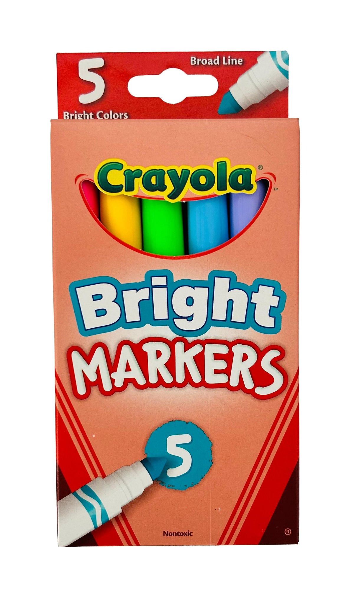 CRAYOLA 5 CT BRIGHTS BROAD MARKER 58-7643