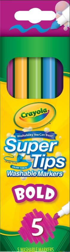 CRAYOLA 5 CT SUPER TIP BOLD COLOR MARKER