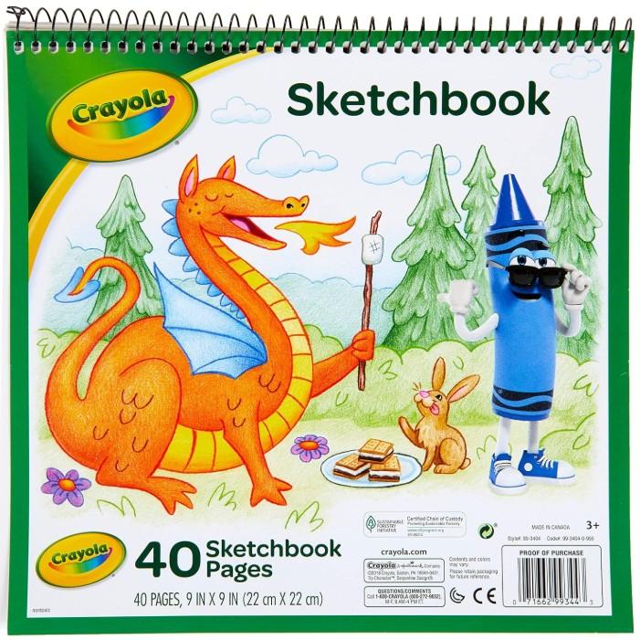 CRAYOLA SPIRAL SKETCH BOOK 40 PAGES 9X9