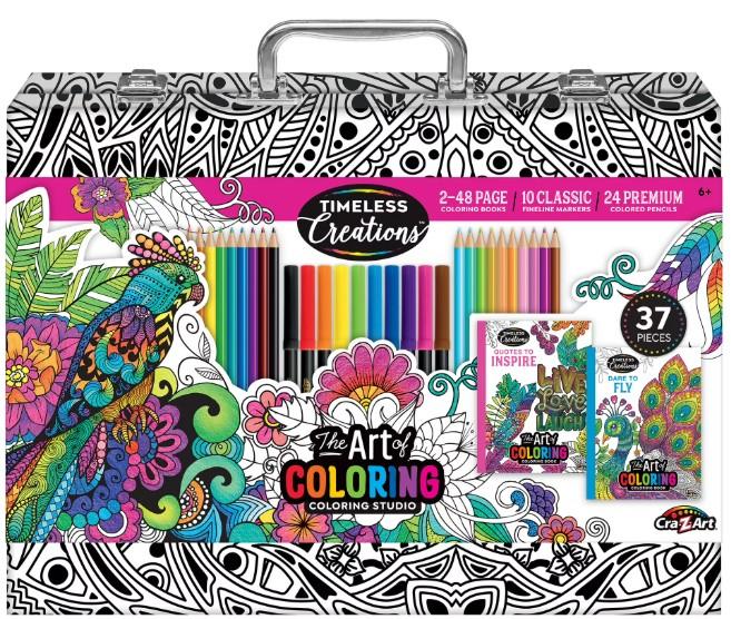 CRA Z ART TIMELESS CREATIONS COLORING CASE - 37 PIECES 64000-4