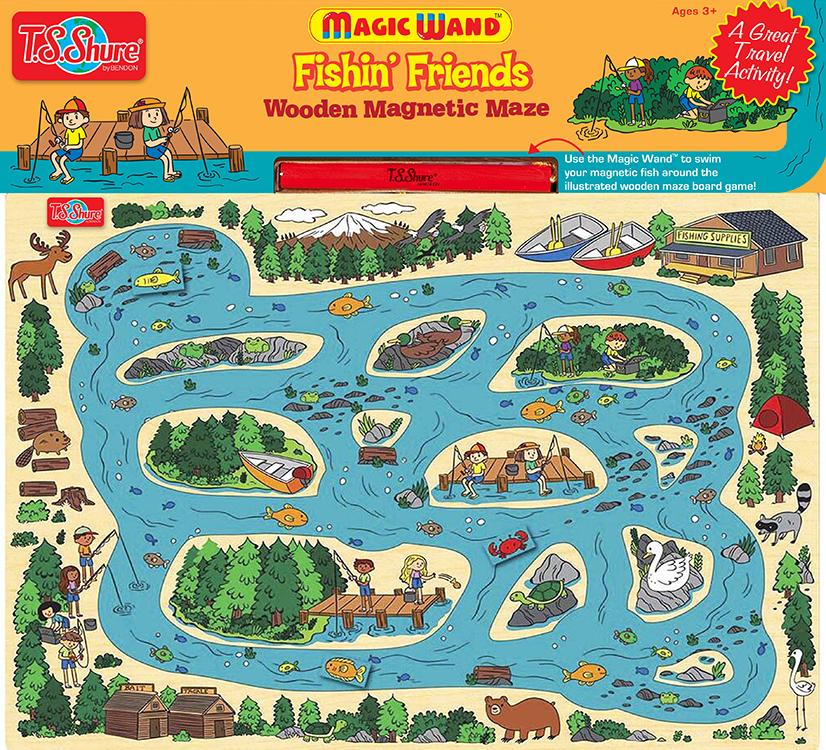 TS SHURE WOOD MAGNETIC PUZZLE FISHING FRIENDS 50462