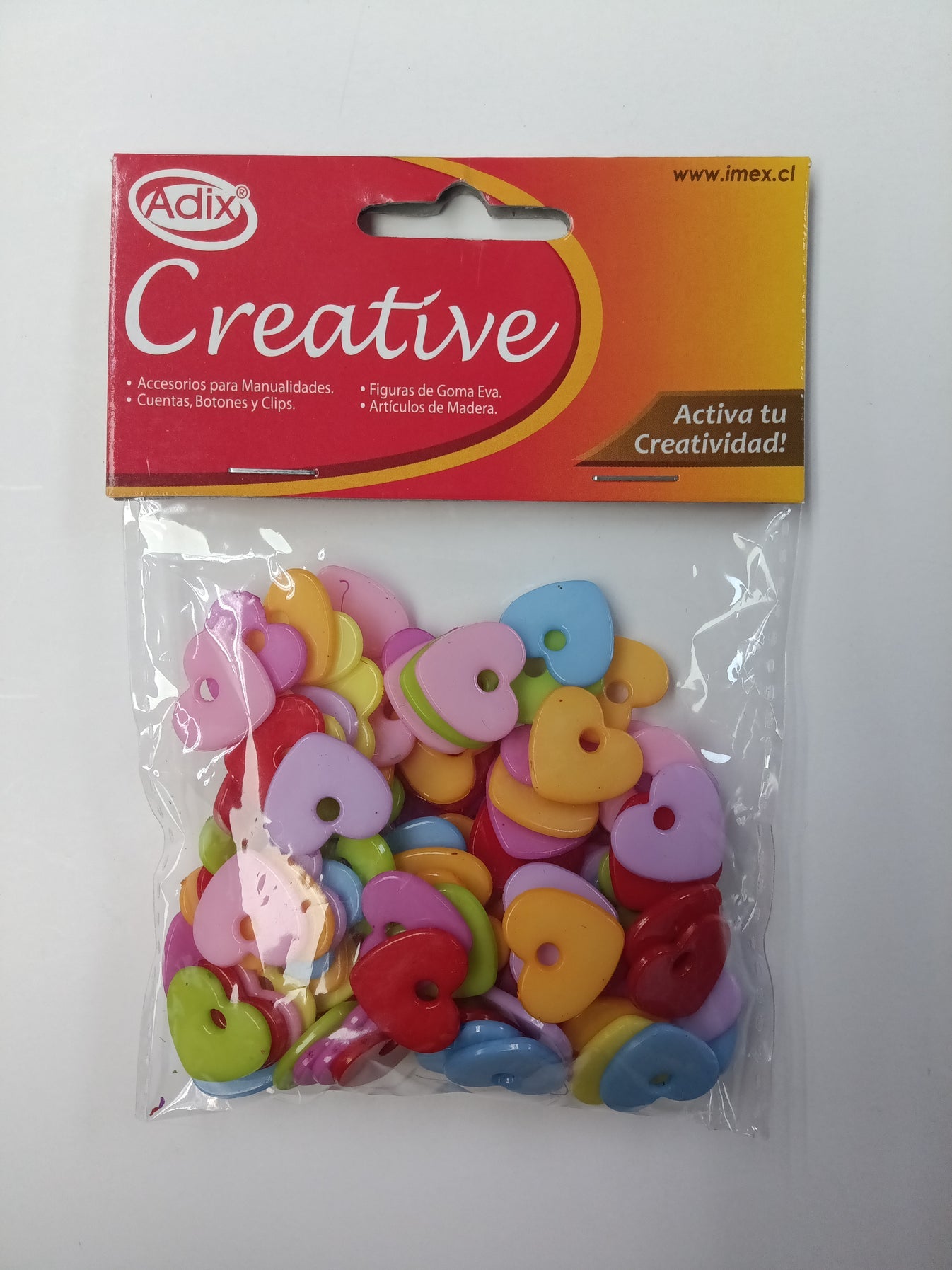 Cuenta Plastica Corazones CREATIVE