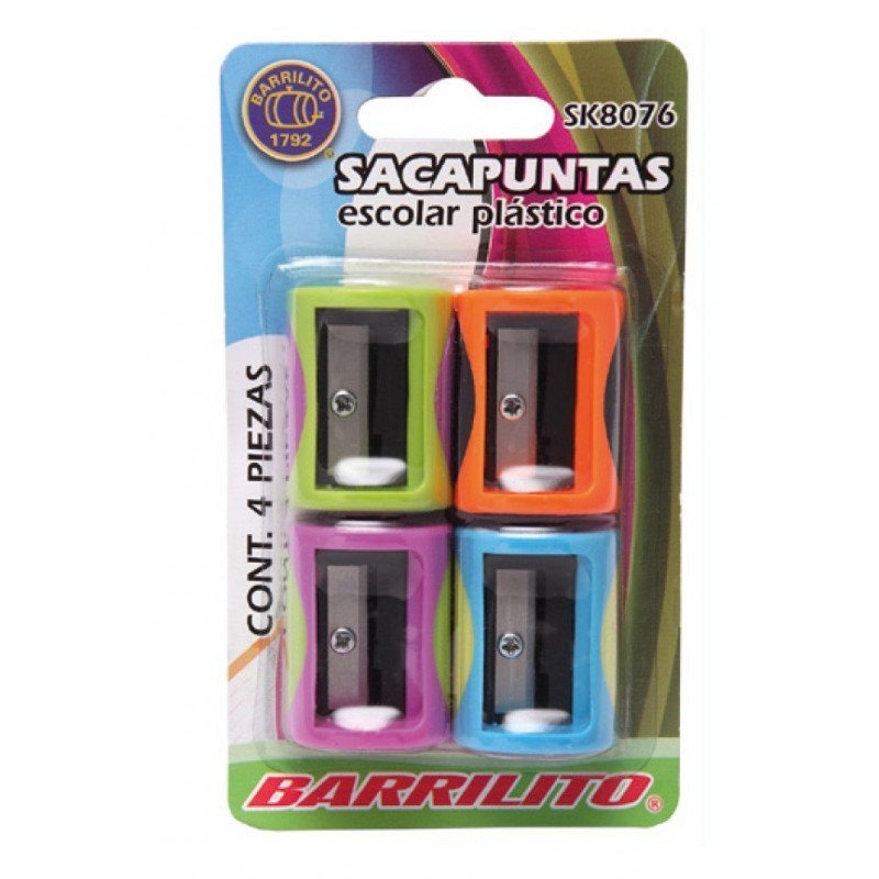 Sacapuntas escolar plastico pk/4pz.,ctn/432pk